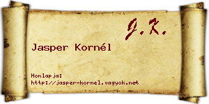 Jasper Kornél névjegykártya